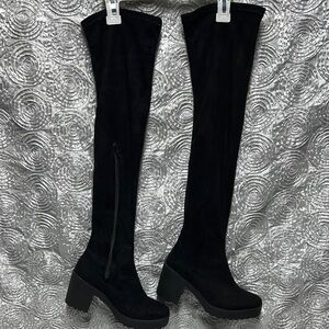 Miss Selfridge Black Over-the-Knee Boots